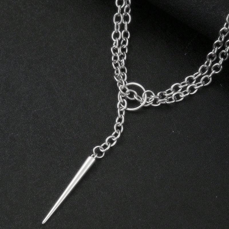 1PC Punk Stud Necklace, Gothic Jewelry, Exaggeration, Hippie, Y2k, Nightclub, O-ring, Design Sense,Choker for Women Man