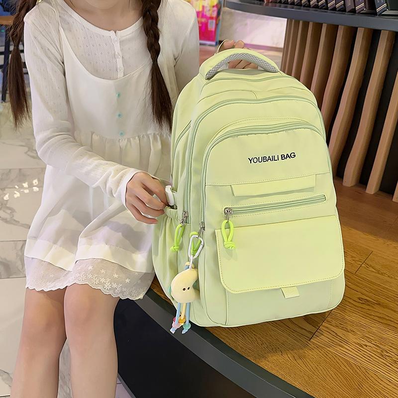 

Girls Solid Color Backpack Women s Large Capacity Travel Backpack Student Schoolbag