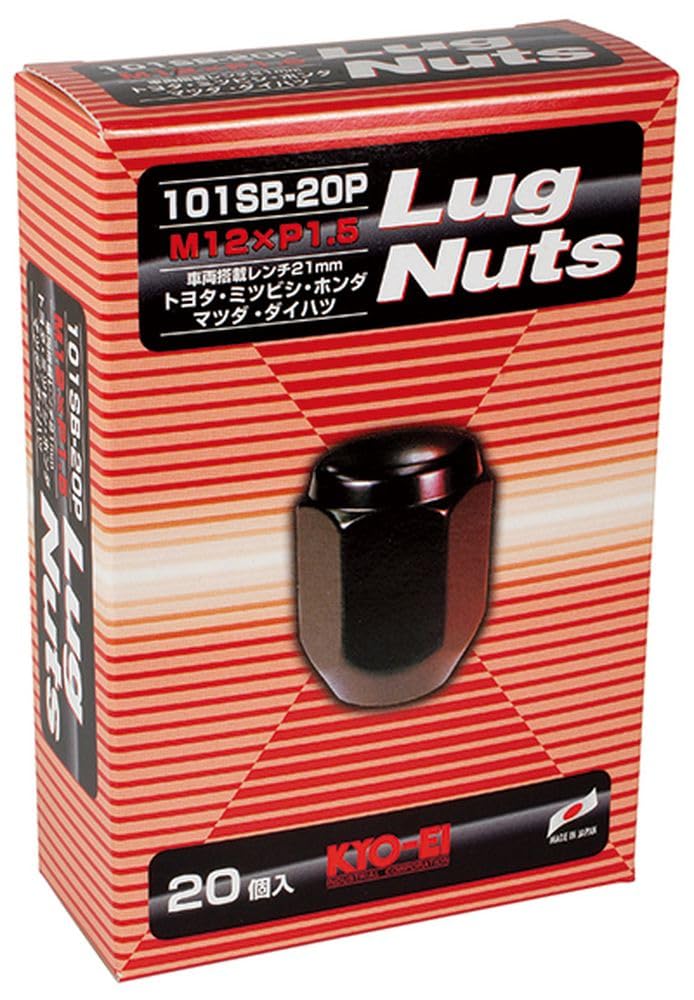 Automotive Wheel Nuts M12 21HEX 20 Black KYO-EI (Kyoei Sangyo) (Bag Nuts) [Thread Diameter] [Pitch] P1.5 [Wrench Size] [Quantity] [Color] 101SB-20P
