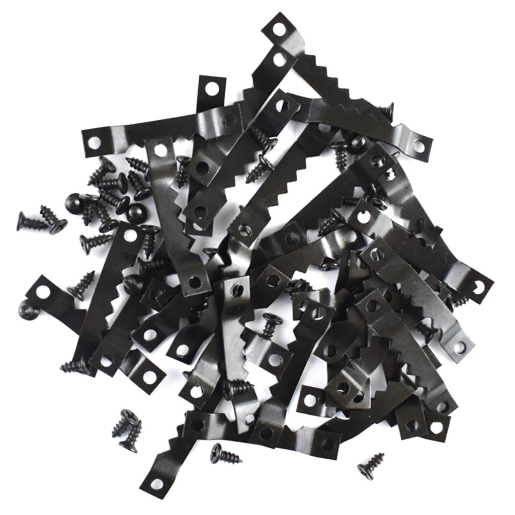 60Pcs Metal Sawtooth Picture Hangers with Screws Picture Hang Solutions for Hanging Wood Frames Paintings Clock Artwork