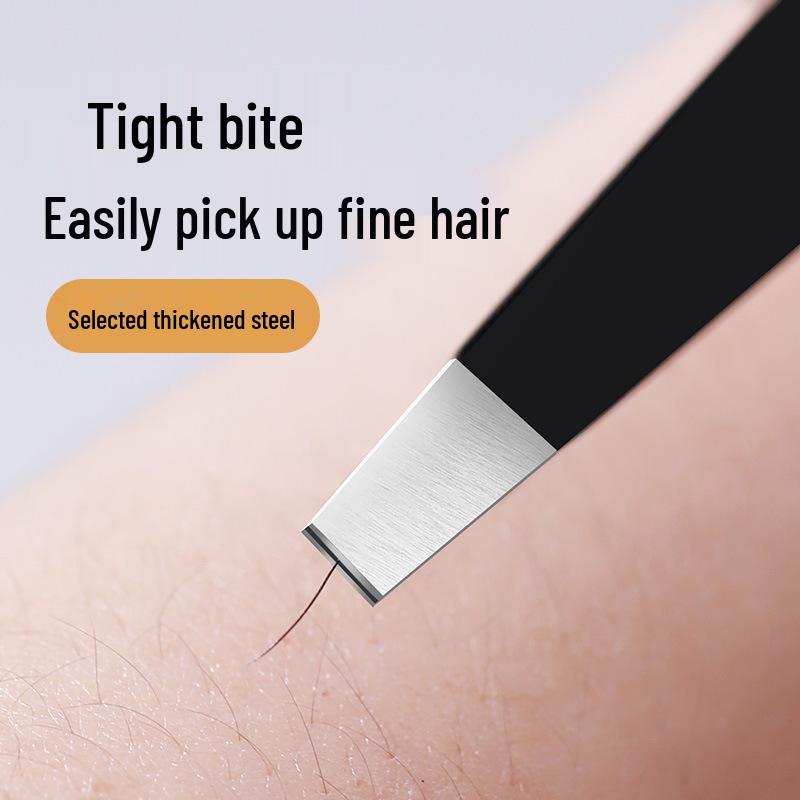 GECOMO Slanted Flat Tip Stainless Steel Eyebrow Tweezers - Hair Removal Beauty Tool