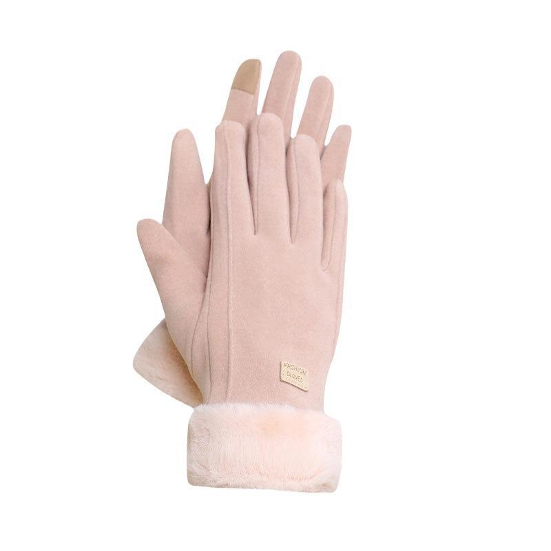 Winter Women Fleece Warm Cute Anti Slip Riding Gloves Cold Windproof Touchscreen Modal