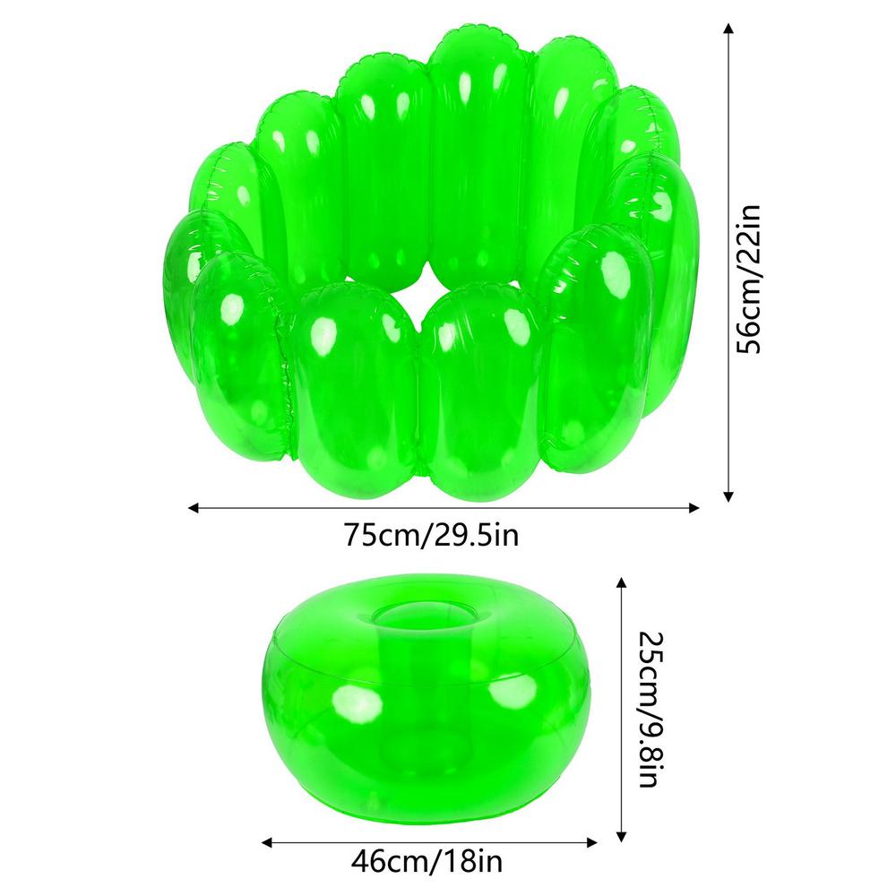 

Надувной диван Портативный надувной диван-мешок для сидения Надувной диван для улицы для во время игр, вечеринок, для гостиной, для уличных посиделок зелёный