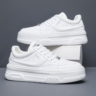 Men's Shoes Air Force One European Station New Thick-soled Lace-up Muffin Shoes Men's Leisure Sports Heightening White Shoes
