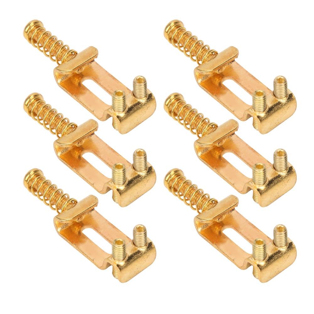 6PCS Metal Material Electric Guitar Saddles Golden Tremolo Bridge Saddles For Electric Guitar