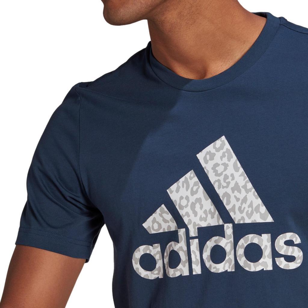 Adidas T Shirts Men's Navy Blue Crew Neck Moderate Straight Fit GL2397