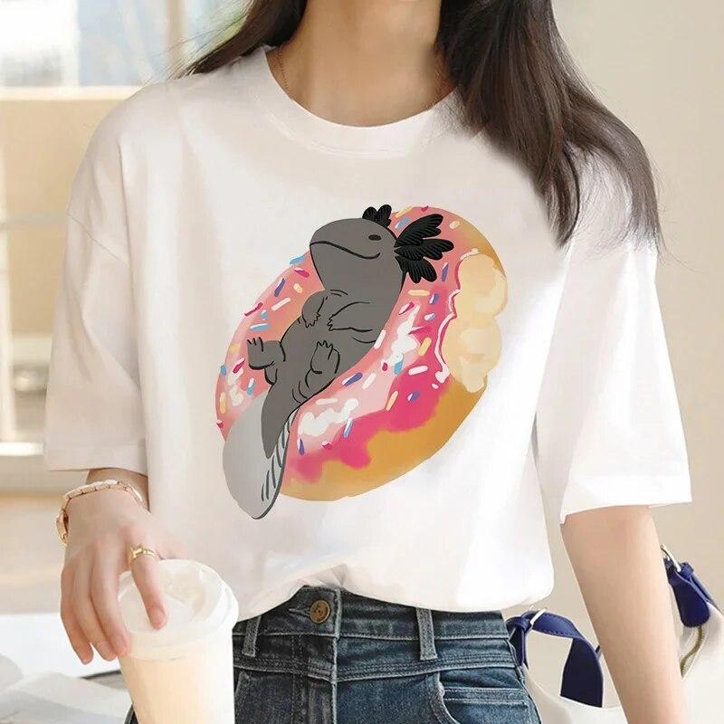Ajolote Axolotl tricou haine feUnisex kawaii vintage y2k haine imprimeu cuplu haine unisex tricou tumblr estetic