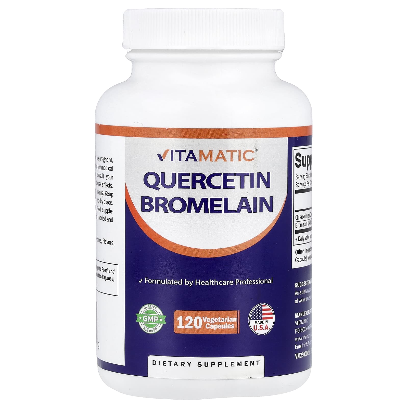 

Vitamatic, Quercetin Bromelain, 120 Veggie Capsules
