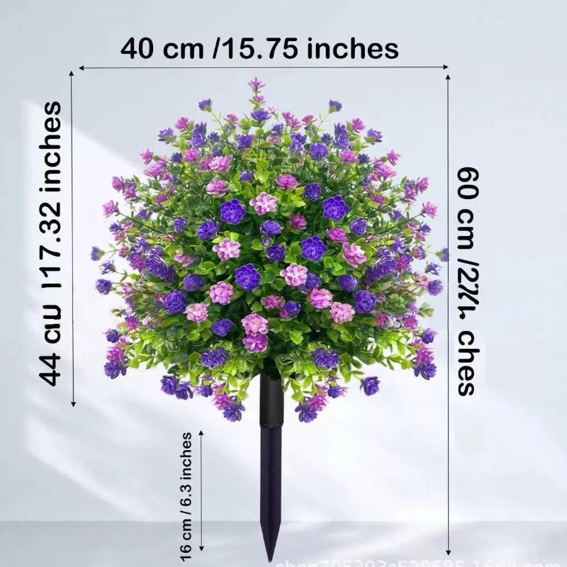 Artificial Flower,Artificial Petunias With Ground Stake, 18" Outdoor Faux Flowers For Garden, Yard, Planter And Porch