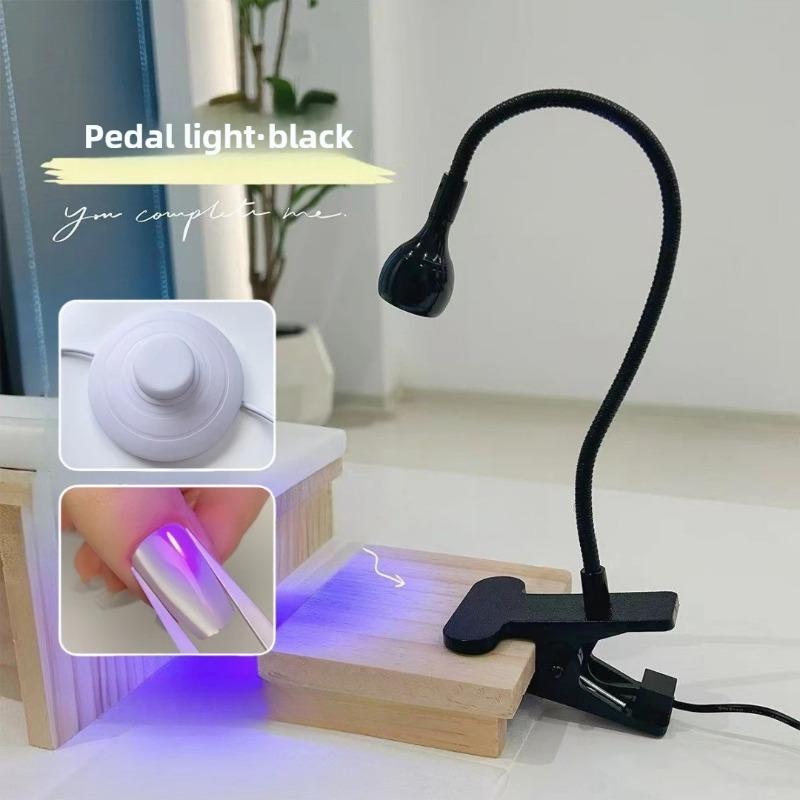 

5w Foot-pedal Switch Nail Lamp Construction Special LED Small Lamp Portable Side Clip Quick-drying UV Purple Light New чёрный
