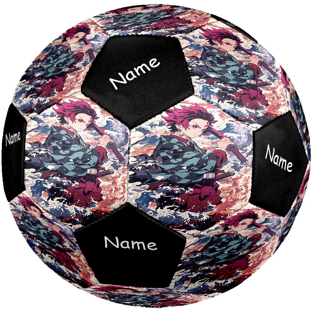 Custom Name Demon Slayer Theme Size 5 Soccer Ball, Suitable for Both Indoor and Outdoor Matches, a Gift Suitable for Everyone.