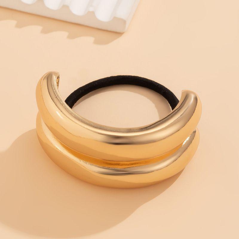 Easiest for Match Metal Fashion Trendy Fashion Street Shooting Headband Double Layer Curved Gold