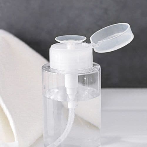 

Plastic container pump dispenser acetone remover bottle
