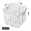 Floral Tea Box: Airtight 460ml Plastic Container with Four Compartments for Fresh, Food-Grade Storage.