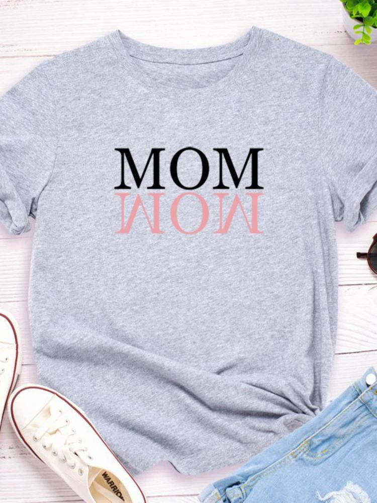 

Mom Letter Print Women T Shirt Short Sleeve O Neck Loose Women Tshirt Ladies Fashion Tee Shirt Tops Clothes Camisetas Mujer XXXL светло-серый