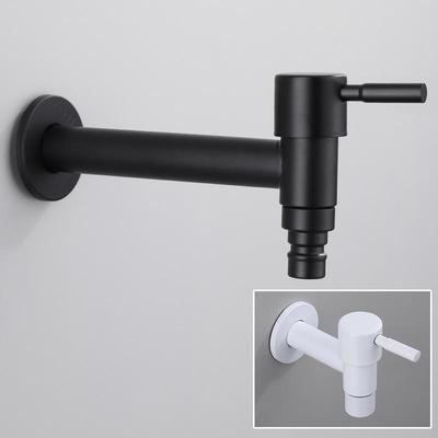 Black Stainless Steel 4-Point Washing Machine Faucet for Cold Water