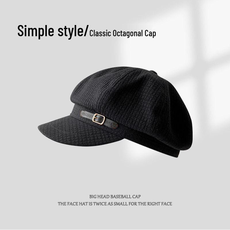 Korean Style Women's Autumn/Winter Beret: Face-Slimming Retro Newsboy Cap.
