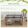 Reptile Box Reptile Breeding Box Transparent Terrarium Habitat Sliding Lid Wire Mesh