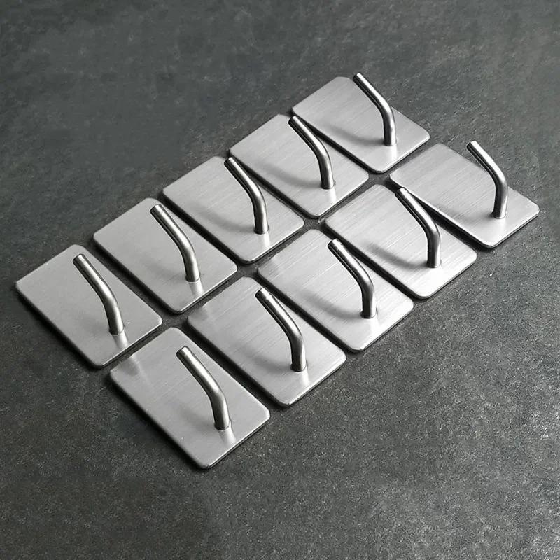 1-10 szt. Samoprzylepny haczyk Stal nierdzewna Haczyk do wieszania na ścianie Duży Wieszak Haczyk Organizer łazienkowy Wieszak na ręczniki Wielofunkcyjny półka do kuchni