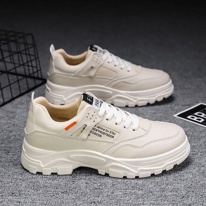 

Кроссовки мужские осенние новые трендовые корейские версии повседневные кожаные высокие легкие интернет-знаменитости папы обувь ins tide board shoes 44