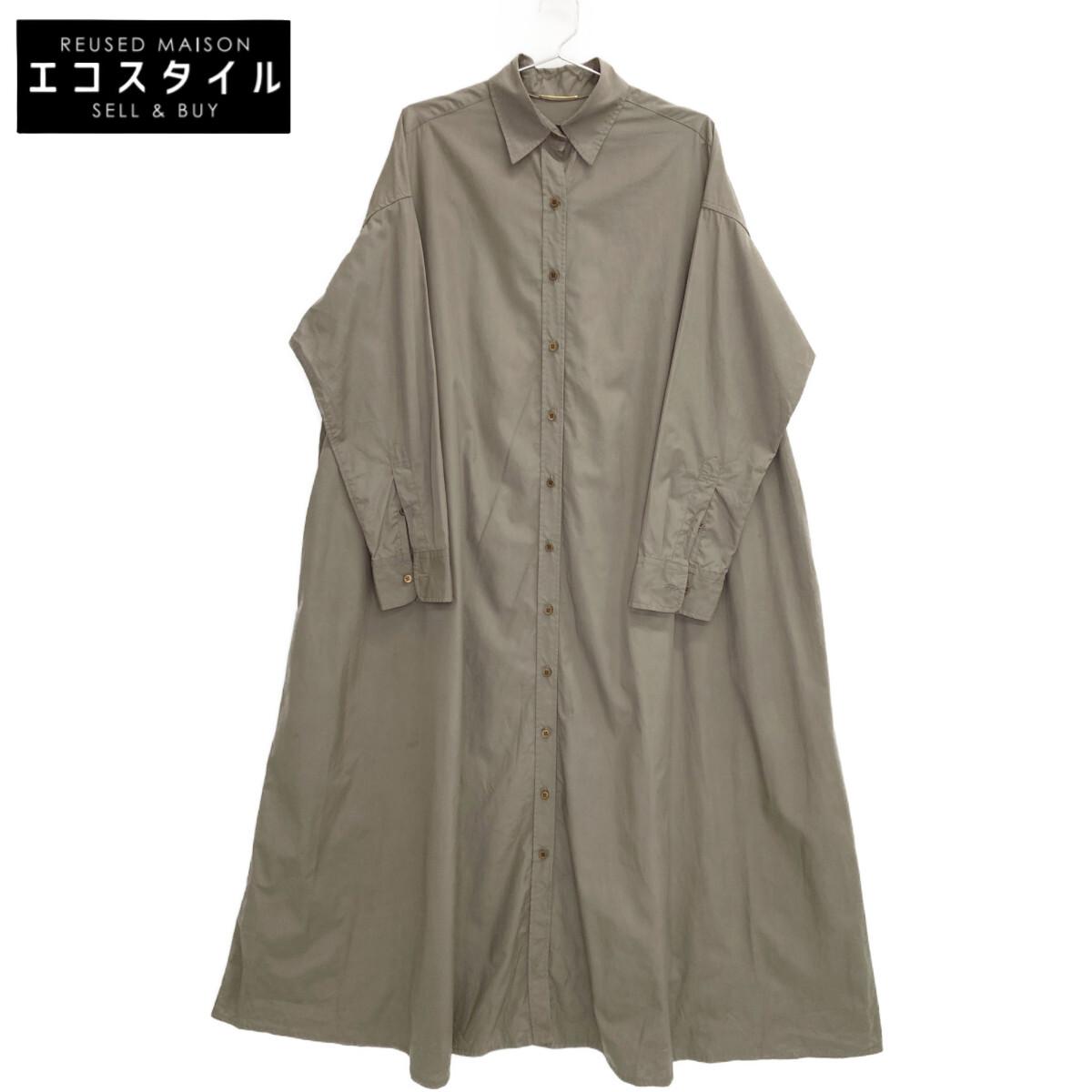 

Deuxieme Classe 24-040-500-7010 Cotton Long Sleeve Shirt dress 38 KhakiUsed