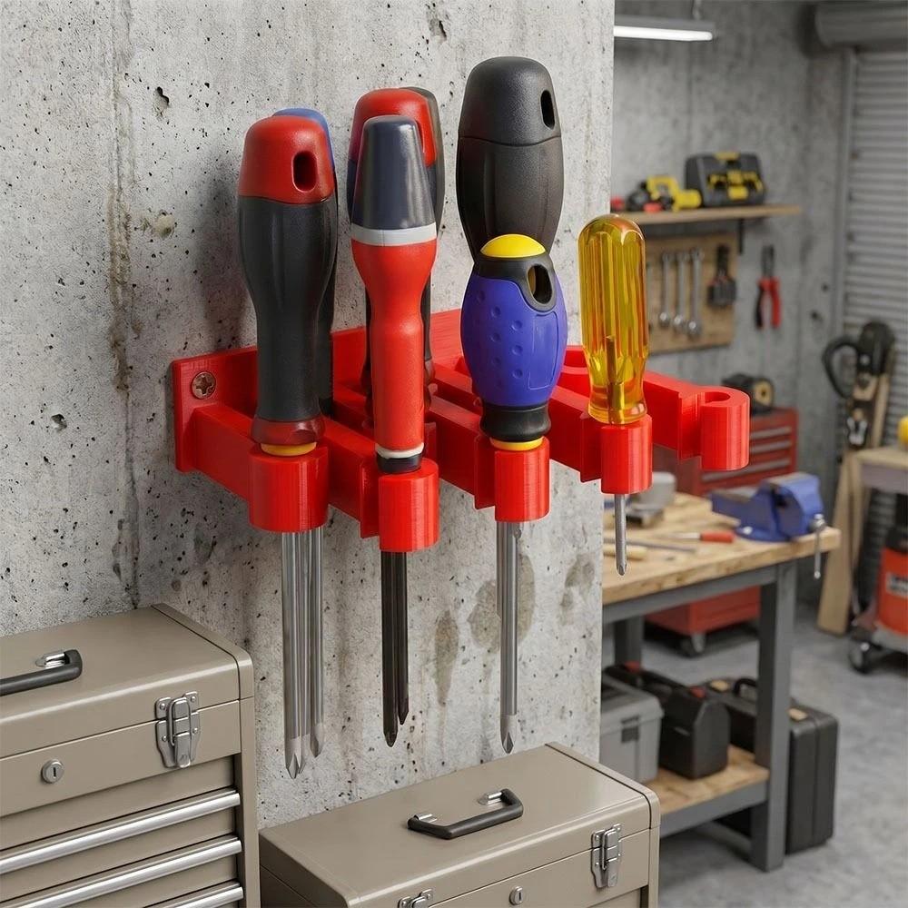 3D Printed Wall Mount Multi-Function Tool Storage Rack  Screwdriver Organizer