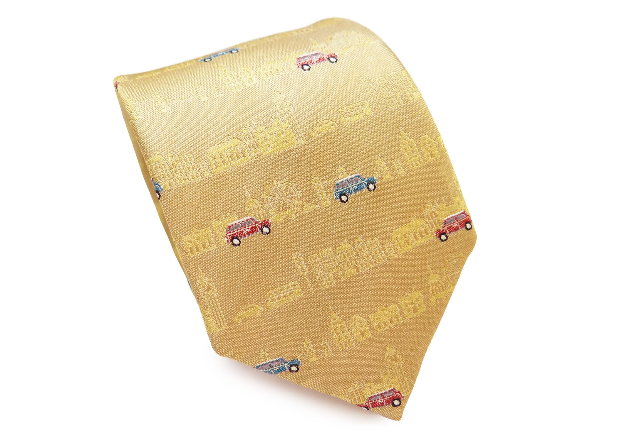 

Шелковый галстук SIMON CARTER Ретро автомобиль (Золото) золотой