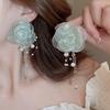 Love mesh flower earrings personalized Internet celebrity same stud earrings small fresh sweet new earrings women