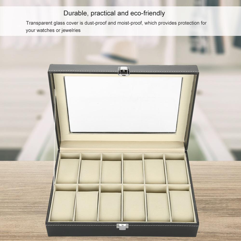 12 Slots Watch Case Portable Storage Box Practical Watch Organizer  Display