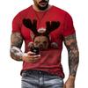 Summer Round Neck 3D Christmas Print Top Fashionable Casual Short Sleeved Men's T-shirts