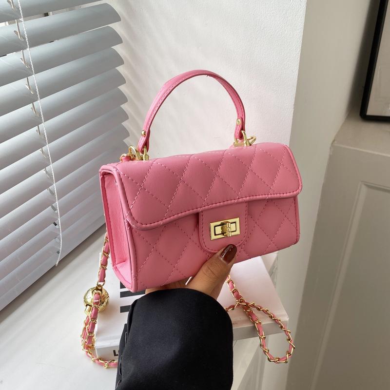 Portable Small Bag Women's Summer  New Fashion Diamond Chain Bag Versatile Messenger Bag Shoulder Small Square Bag