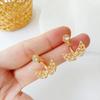 Women Elegant Wing Shaped Earrings Simple Cute Small Ear Studs