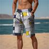 Men's Summer Quick Dry Beach Pants Casual Fitness Shorts Breathable Board Shorts Patchwork Printed Plus Size Swimming Shorts