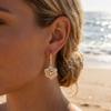 Temperament Inlaid CZ Zircon Camellia Flower Drop Earrings For Women Men Luxury Floral Dangle Earrings Wedding Banquet Jewelry