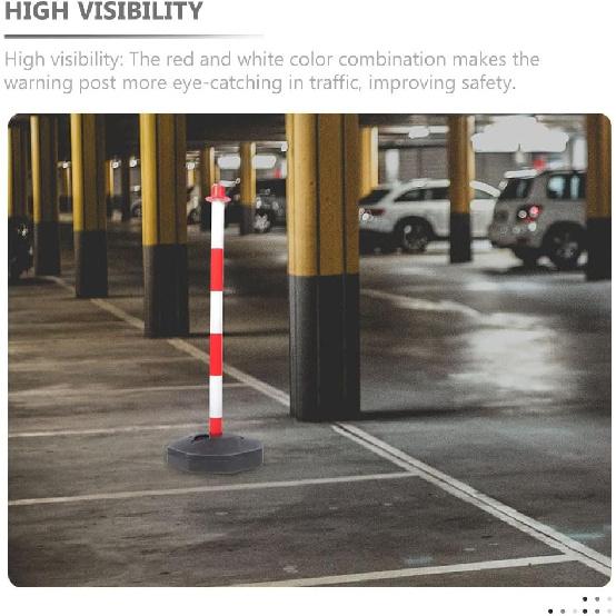 Traffic Delineator Post with Wheels 23.4 Inch High Elastic Warning Column for Garage Parking Safety Vehicle Collision Cushion and Car Stop Indicator