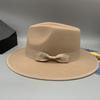 2023 Sombrero Fedora de Lana Sintética para Hombre Mujer Ala Ancha Accesorios de Lazo Pluma Otoño Invierno Caballero Sombrero Panamá Jazz