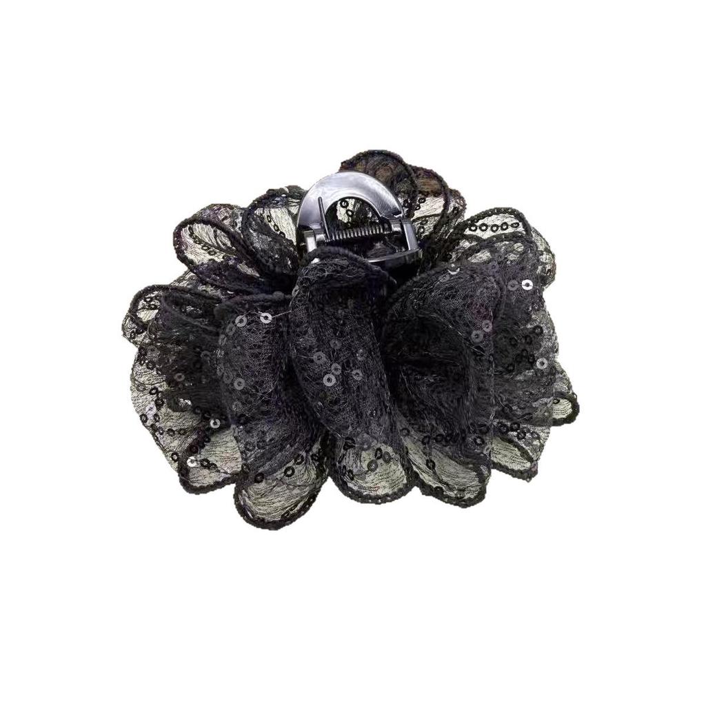 Thousand Gold Wind Retro HK Women's Elegant Lace Claw Hair Clip - Minimalist Cute Head Clip