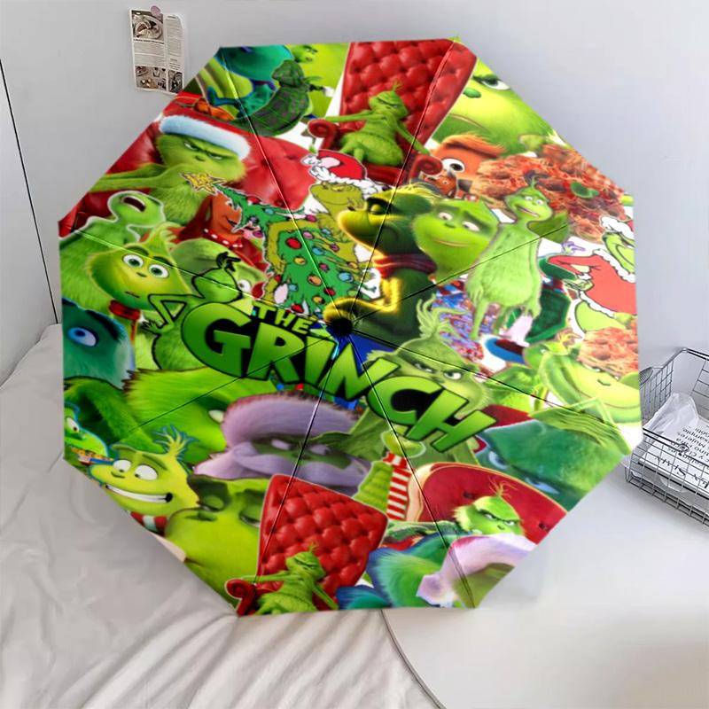 Grinch Christmas  Automatic Umbrella - Suitable Travel Outdoor Portable Umbrella Birthday Gift Daily Essentials
