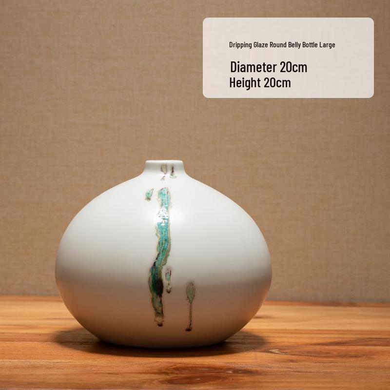 Zen Dried Flowers Vase Ornament for Dining Table, Entrance Hall, Living Room, or TV Cabinet