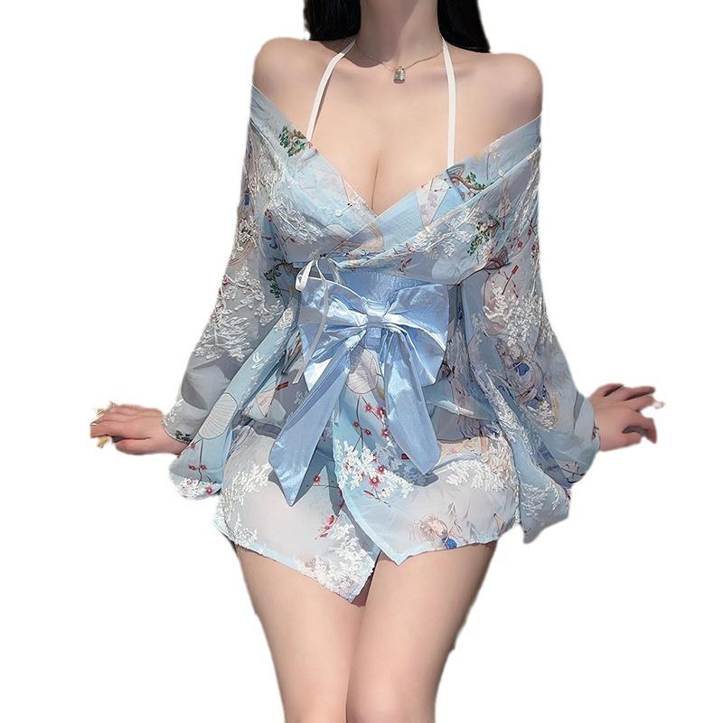 Erotic Underwear Large Size Japanese Kimono Suit Small Breasts Sexy Temptation Flirting Hot Bed Passion Uniform