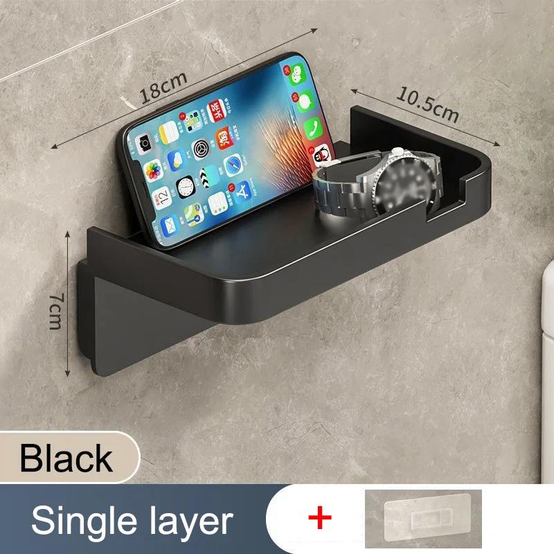 Toilet Paper Holder Plastic Storage Rack Wall Mounted Bathroom Kitchen Towel Placement Toilet Paper Roll Box Phone Storage Rack