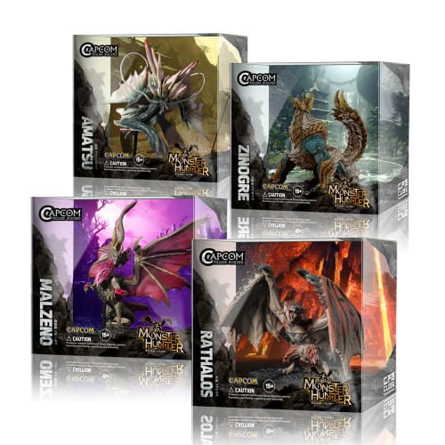 CAPCOM Monster Hunter FIGURE BUILDER CUBE MONSTER HUNTER 4-Figure Set Box (Rathalos/Zinogre/Mel Zena/Amatsumagatsuchi) PVC ABS