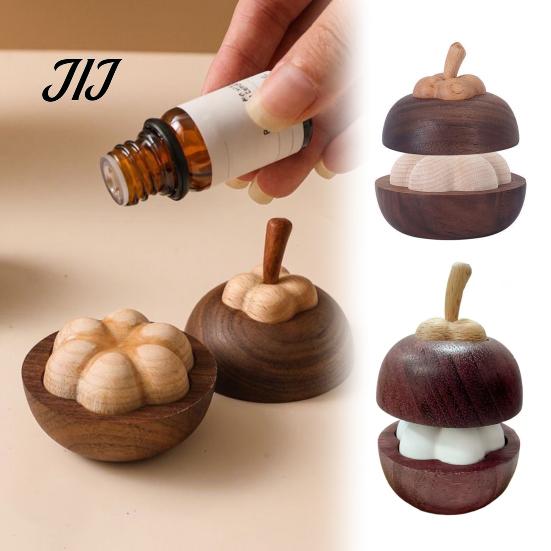 Minimalist Wood Aroma Diffuser Mangosteen Passive Oil Diffuser, Wooden Essential Creative Aromatherapy Portable Scent Diffusers, No-Electric