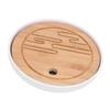 Round Tea Tray Simple Compact Chinese Kung Fu Wooden Water Storage Drainage Tea Tray for Office
