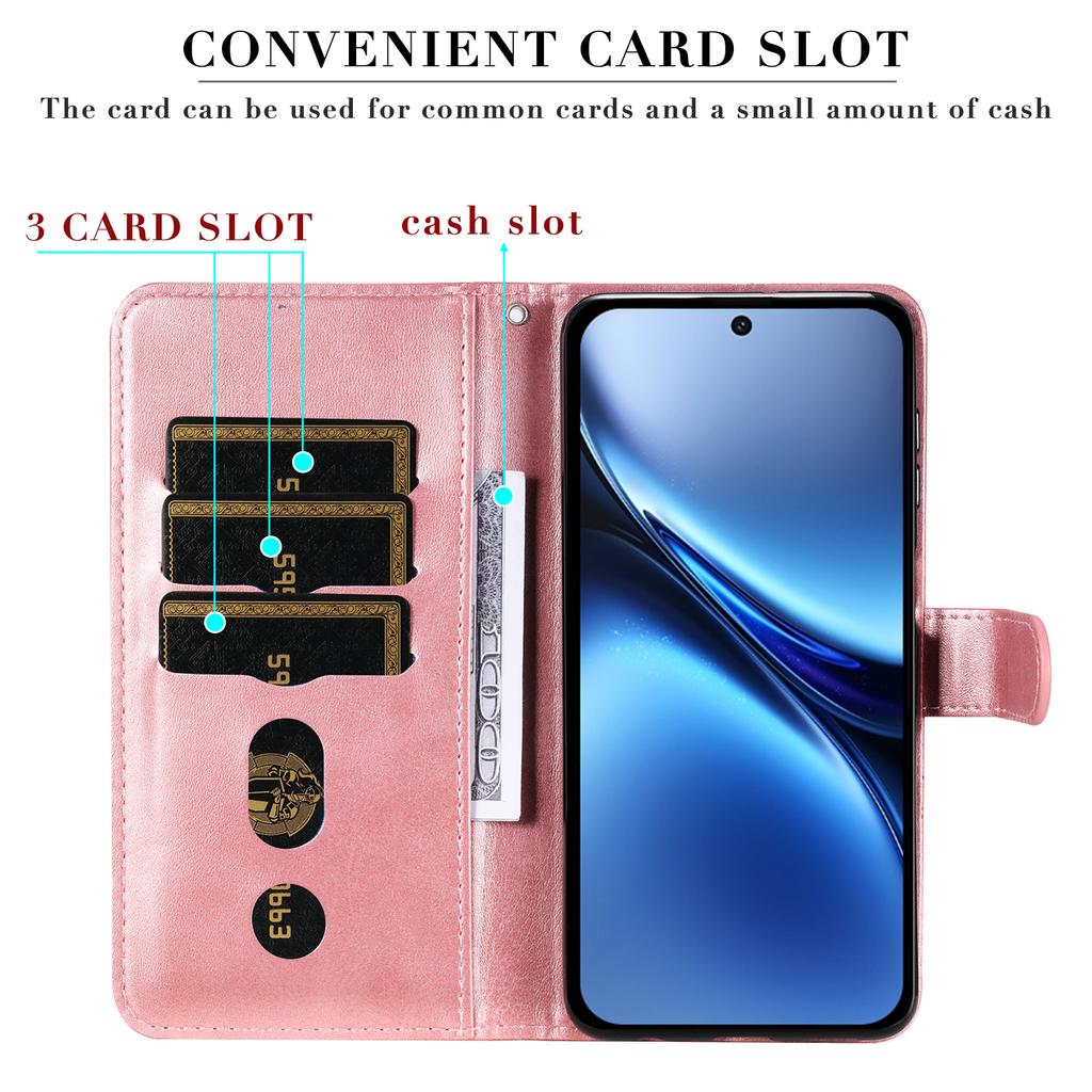 For Vivo X200 Pro 5G Case Zipper Wallet Calf Texture PU Leather Phone Cover