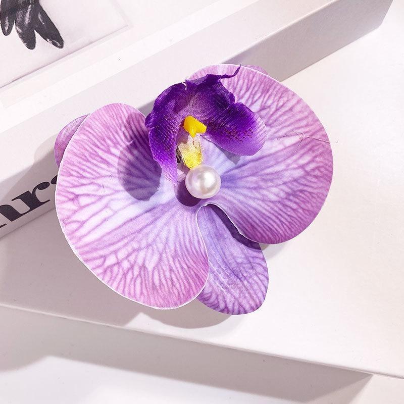 Fermagli per capelli a forma di fiore di giglio per donne ragazze Barretta Clip a pinza di granchio Fermagli per capelli per coda di cavallo Copricapo da bagno spiaggia Accessori per capelli
