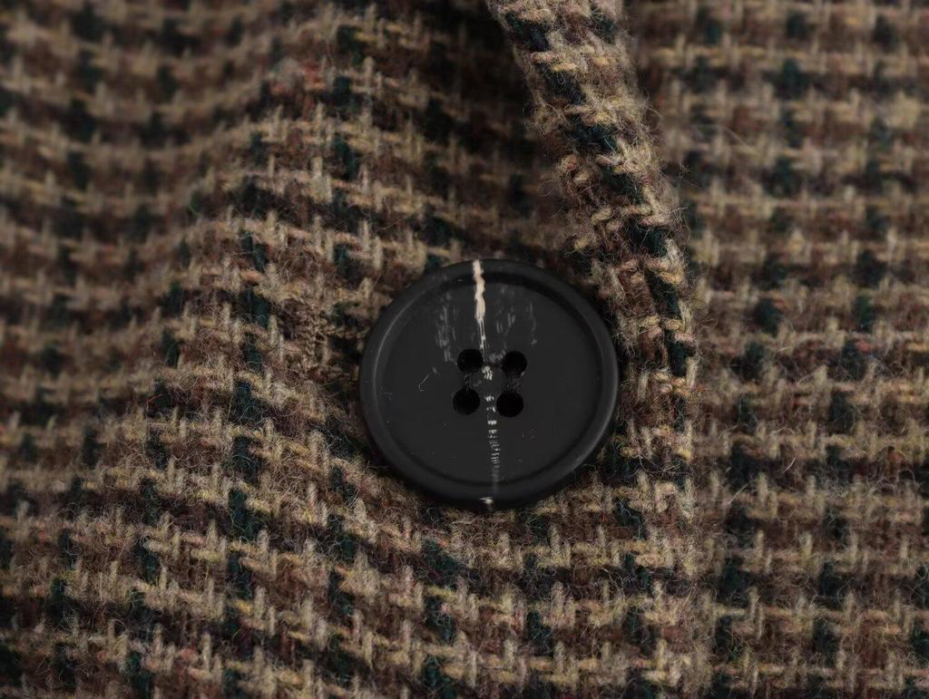 Women's 2024 Autumn/Winter European & American Style French Plaid Wool Blend Blazer