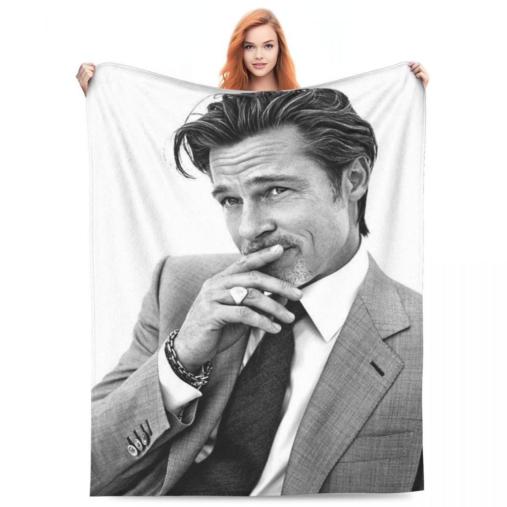 Morbida Coperta Calda Picnic B-Brad Pitt Biancheria da Letto Coperte Calde Morbido Copriletto in Flanella Soggiorno Novità Copriletto per Divano Letto