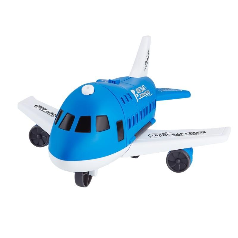 1 Set Christmas Gift Children'S Airplane Car Toy Inertial Airplane Model With 6 Road Signs Random 3 Cars And 1 Helicopter