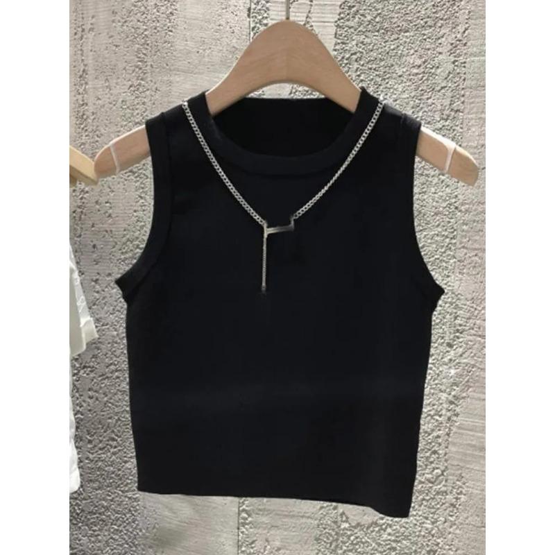 Fashion Casual Pullover Knitted Short Striped Vest Women's 2025 Spring Summer New Slim Fit Sleeveless Tank Top Elegant Thin Office Shirt
